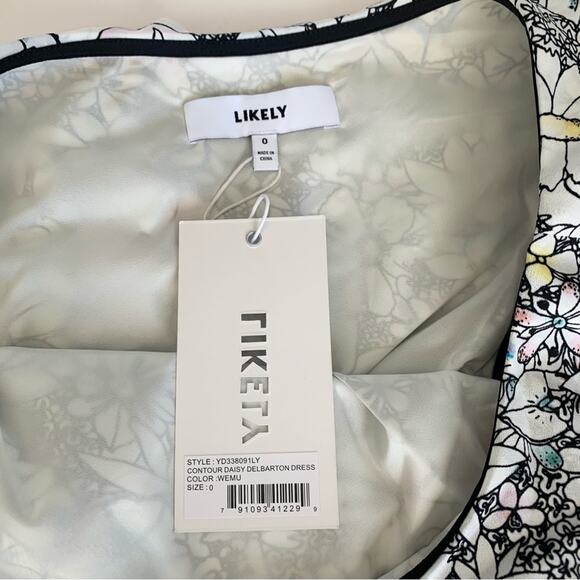 Likely Contour Daisy Delbarton Floral Asymmetrical Ruffle One Shoulder Dress 0 - Picture 7 of 13